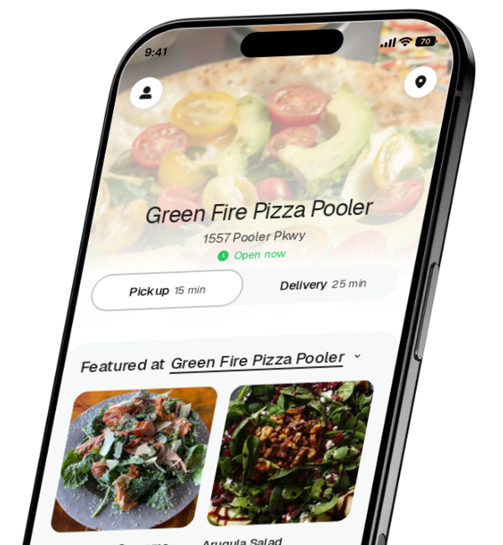 Green Fire Pizza Pooler app preview